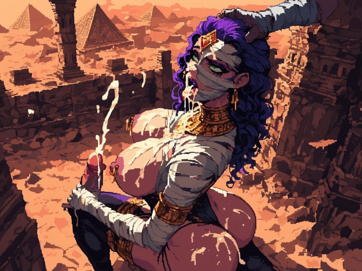 Cum Squirt, Enormous Gold Mummy, Cumshot AI Porn