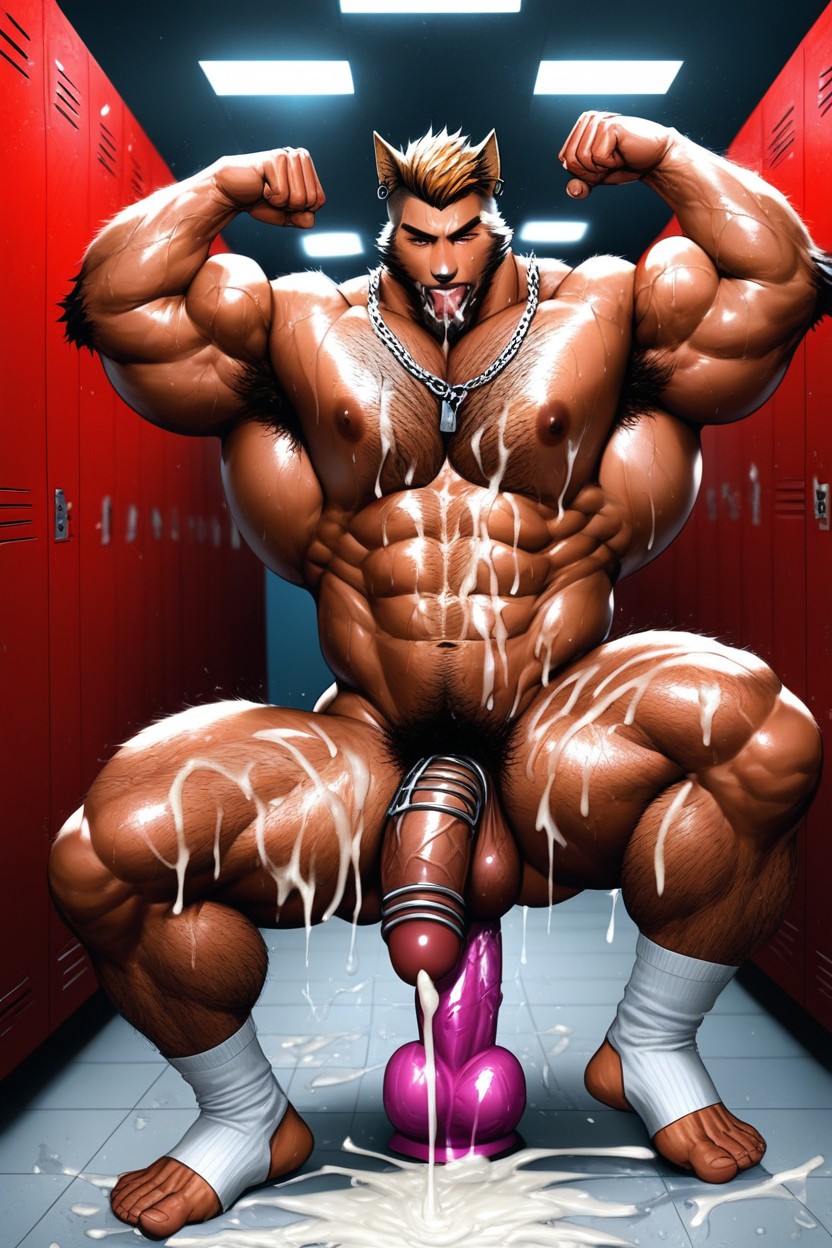 Excessive Cum, Pubic Hair, Thick Thighs AI Gay Porn