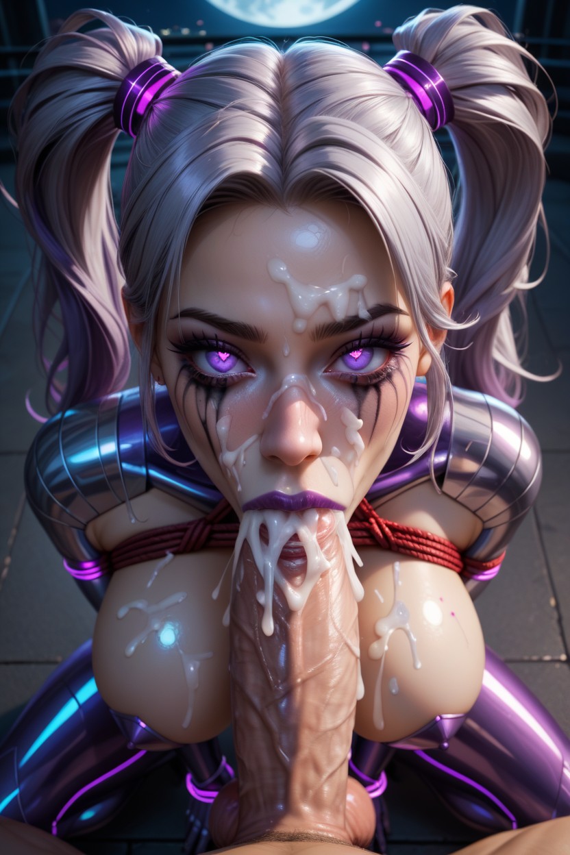 Penis Between Breasts, Shaved Pussy, Twintails AI Porn