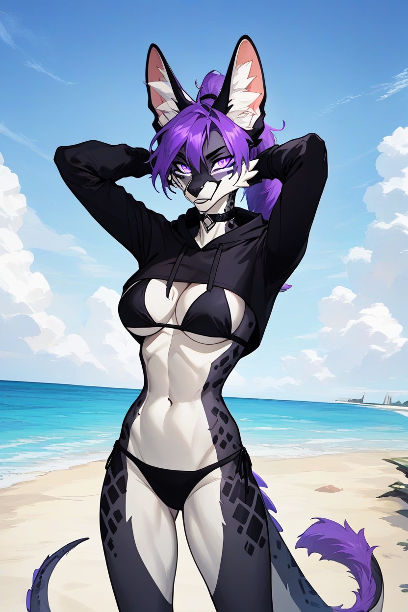 Ponytail, Wide Angle, Small Ass Furry AI Porn
