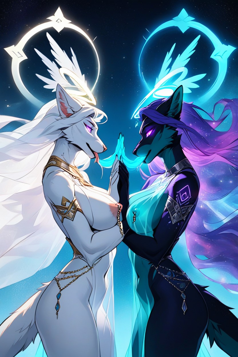 Beautiful, Glowing Black And Ethereal Purple Orbs, 18+ Furry AI Porn