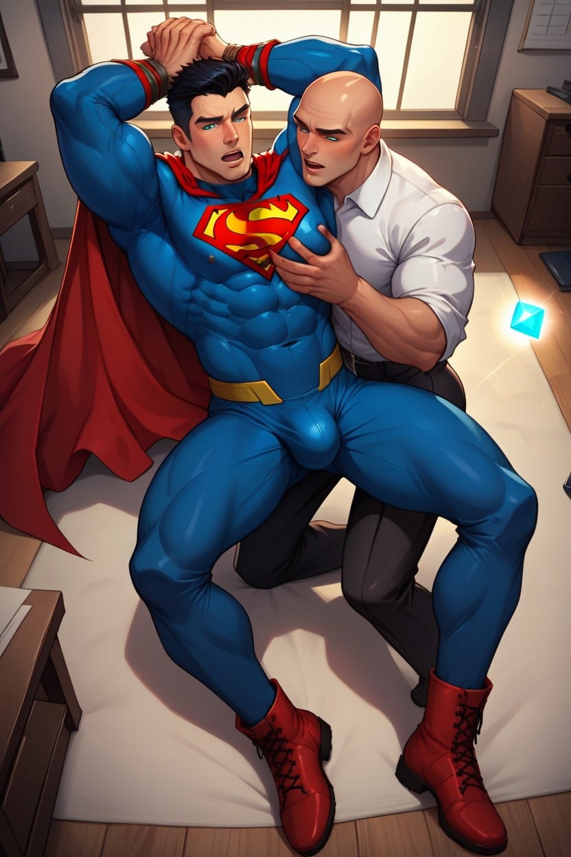 A White Man, Touching Pecs With One Hand, Arms Up AI Gay Porn