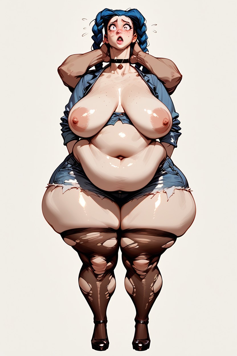 Mega Fat Thighs, 25+, No Bra BBW AI Porn