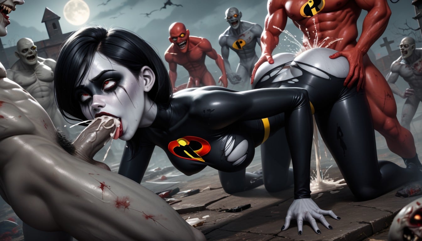 Grey Skin Zombie, Ahegao, Creampie AI Porn