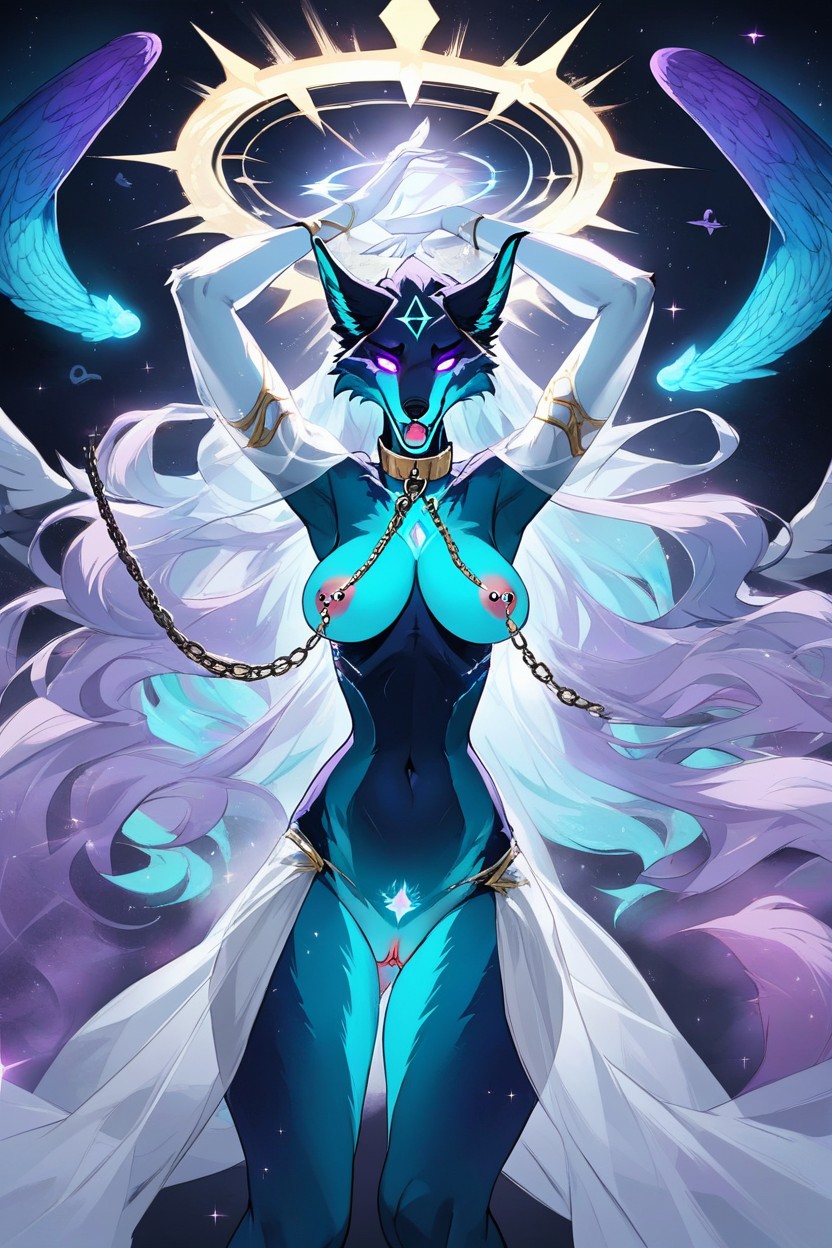 Nipple Piercings, Angelic, Harem Furry AI Porn
