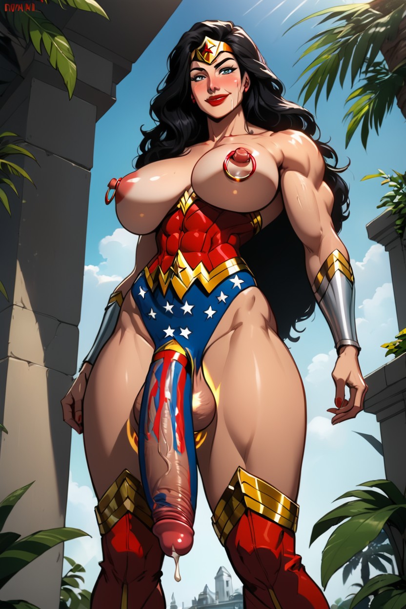 Big Beautiful Eyes, Tan Skin, Wonder Woman Outfit Hentai AI Porn