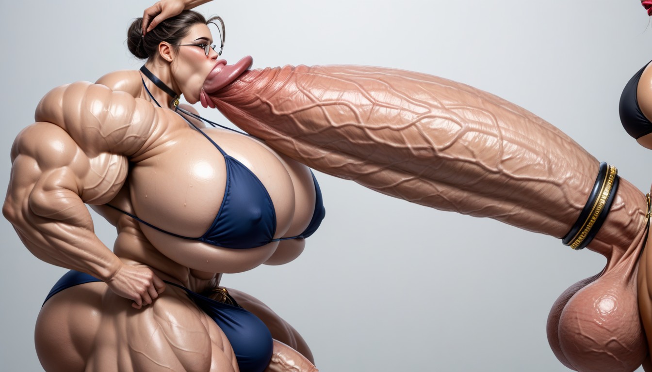 Throat Bulge, Gigantic Pectoralis Major, Massive Hyper Futanari Cock Shemale AI Porn