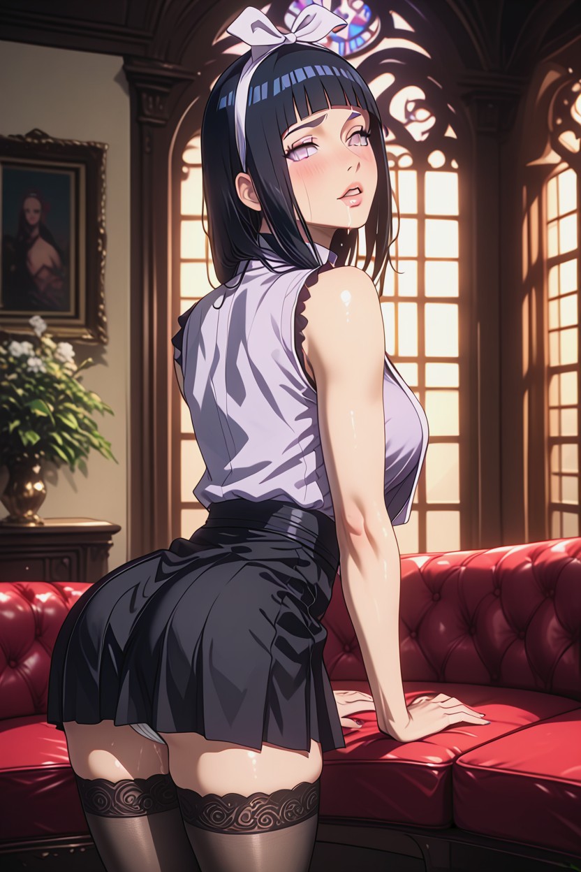 Blouse, Mouth Open, Oiled Skin Hentai AI Porn