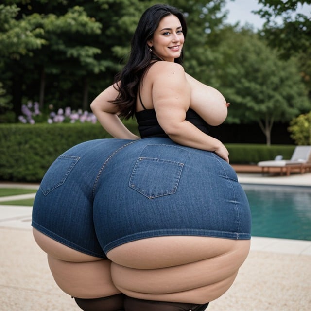 Sexy Seductive Smile, Ass And Hips Mas, Gluteal Clefts AI Porn
