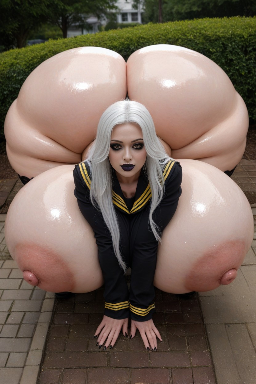 Huge Bubble Butt, Lace, Ghostly White Skin AI Porn