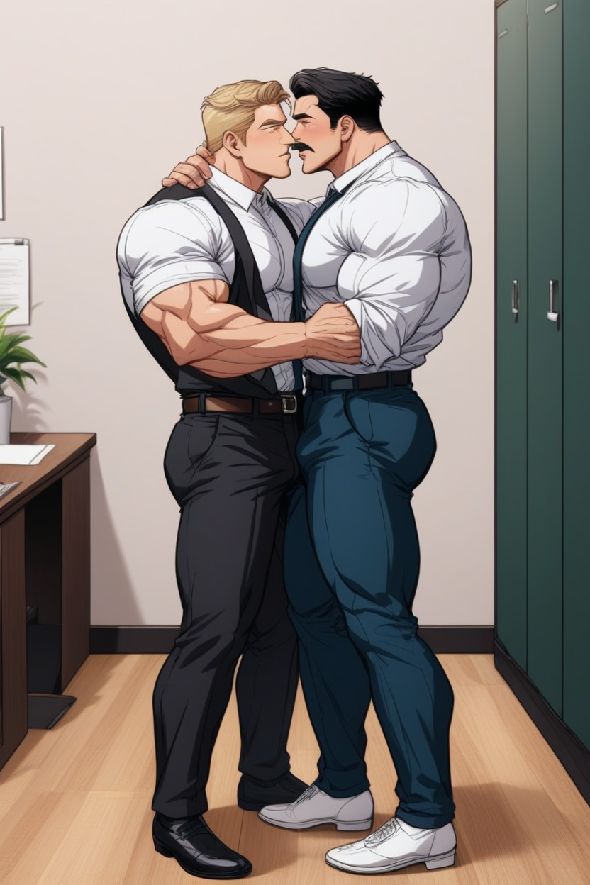 In Office, 25+, Oversized Muscles AI Gay Porn