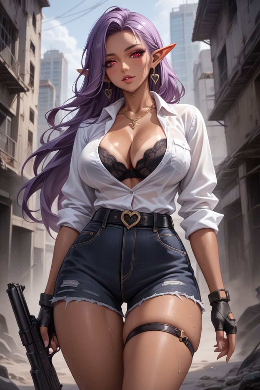 Super High Detail, Extremely Slutty Face, Black Gun Pocket Hentai AI Porn