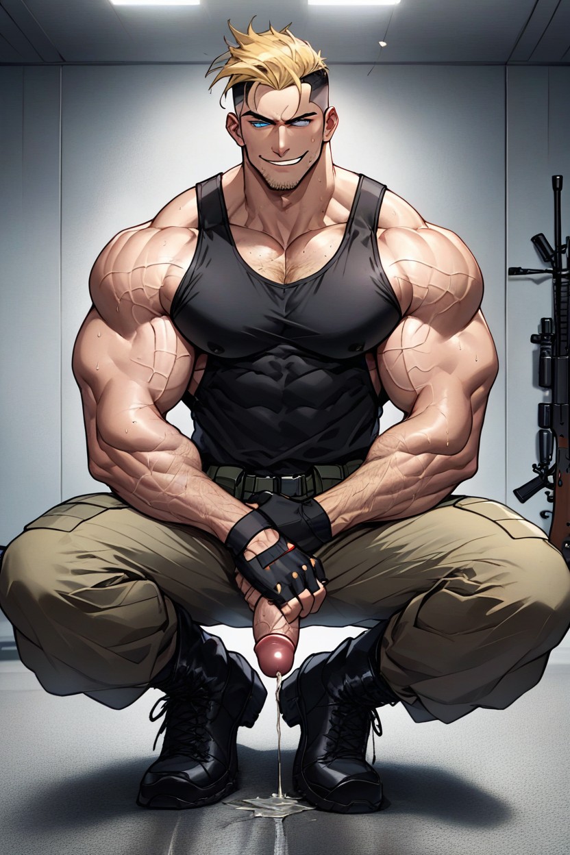 Extremely Muscular Body, Bulging Muscular Hunk, Male Only AI Gay Porn