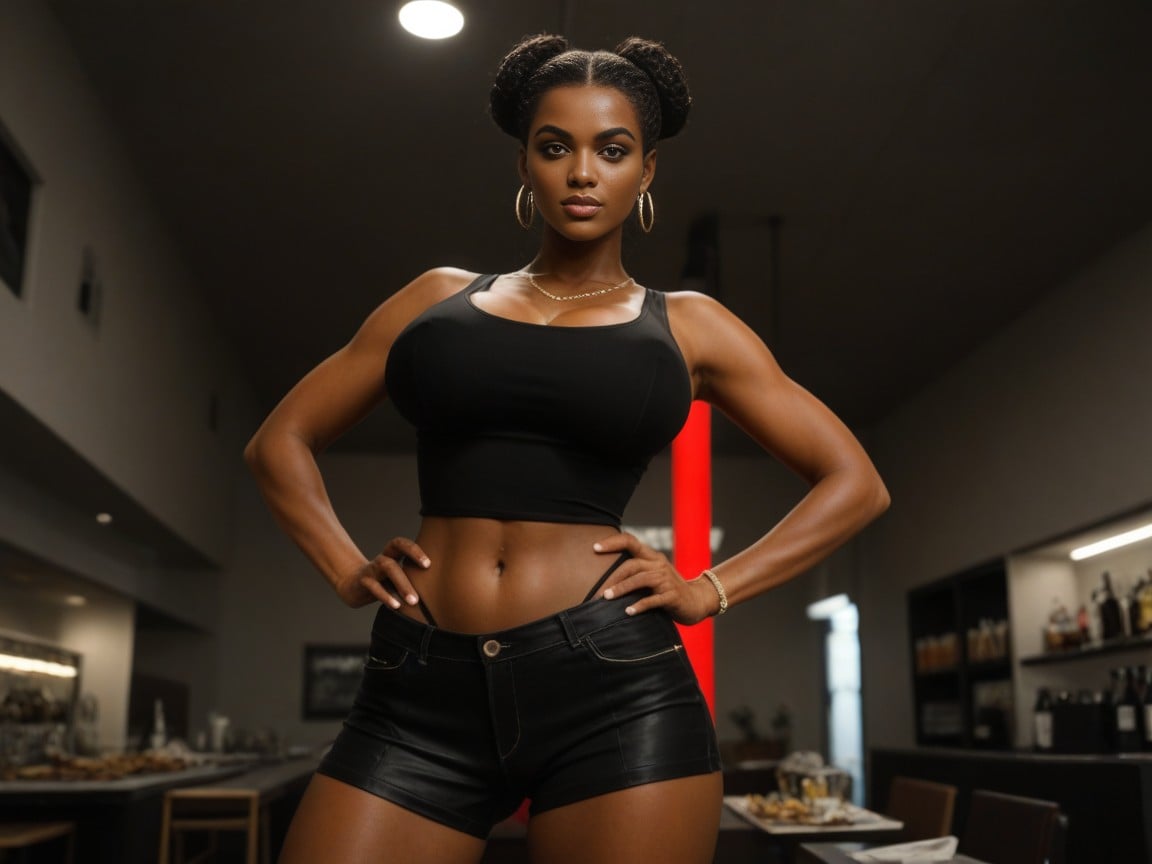 Thick Legs, Cinematic Retro Magazine Aesthetic, Wide Hips Porno ebony IA