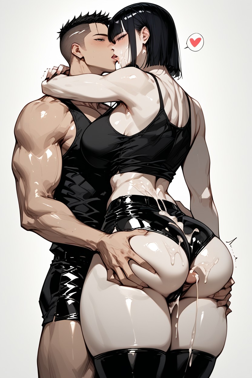 Black Leather Hotpants, Beautiful, Steam Hentai AI Porn