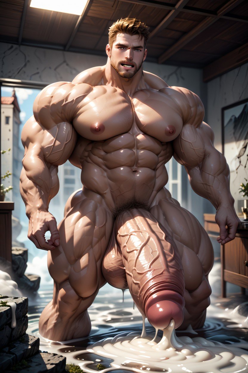 Giant Hyper Monster Cock, Hyper Growth, ボディより大きいペニス ゲイAIポルノ