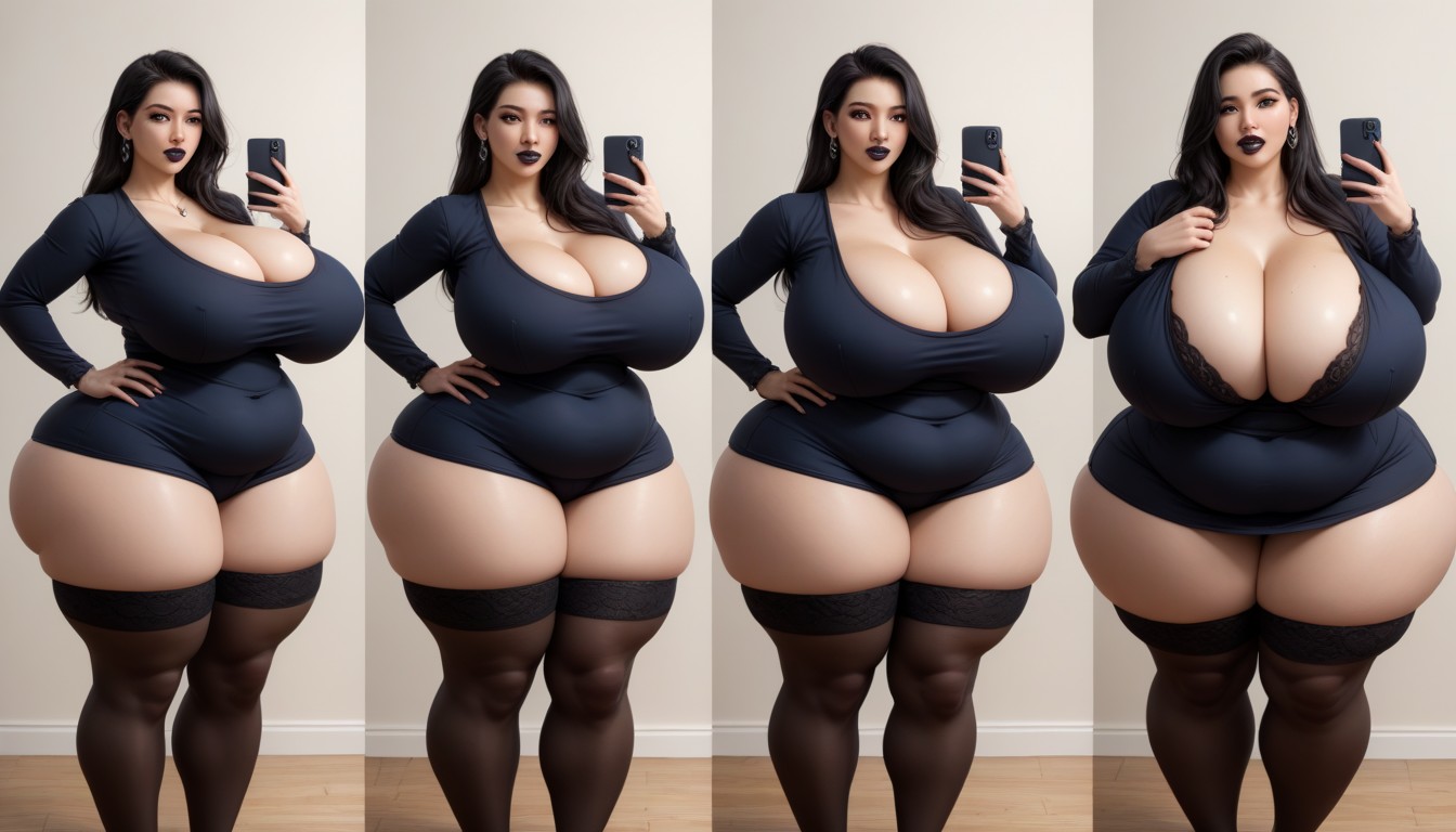 Thick Thighs, 18+, The Most Mega Ultra Hyper Enlarging Ultra Fat Breasts Expansion BBW AI Porn