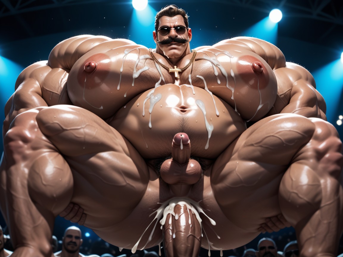 Hyper Bulky, Creampie, Vue De Côté Porno IA Gay