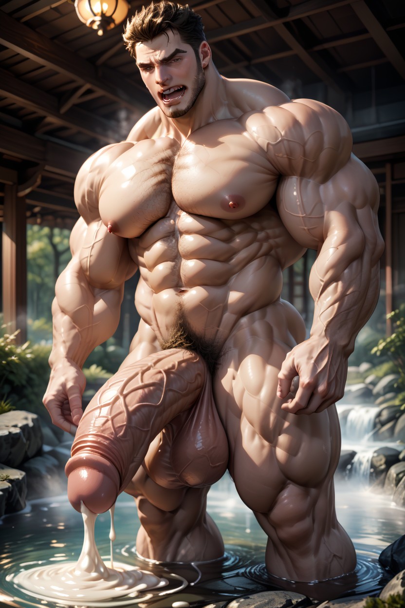 Giant Cock, Humongous Muscle, Naked AI Gay Porn
