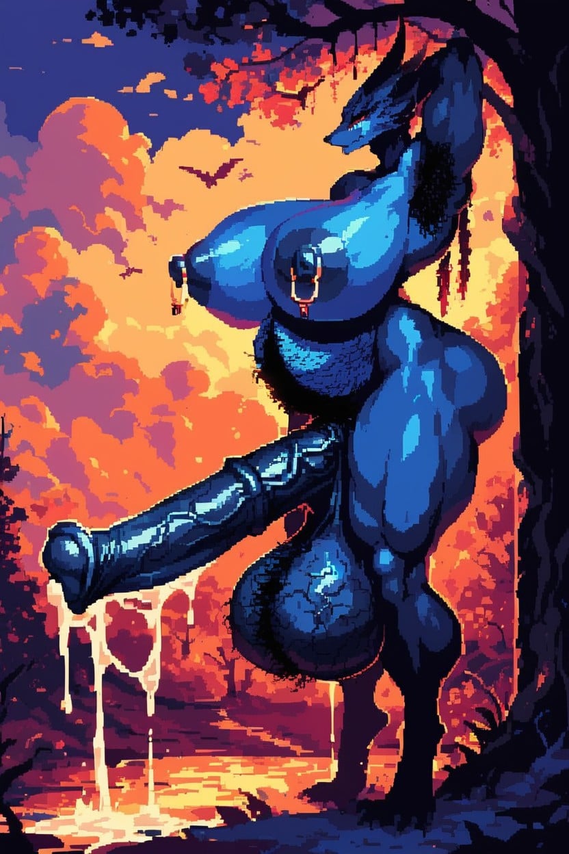 Cum On Penis, Thick Thighs, Standing With Spread Legs Porno IA Furry
