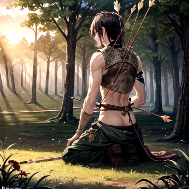 Slumped On The Ground, Forest, Dusk Hentai AI Porn