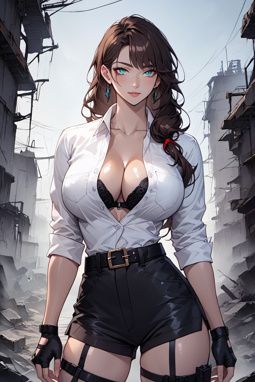 Korean, Abandoned Town, V Shape Face Hentai AI Porn