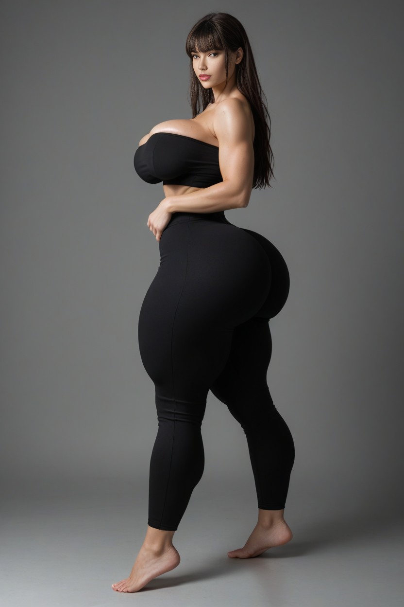 Huge Hips, Black Yogapants, Franja Pornografia de IA