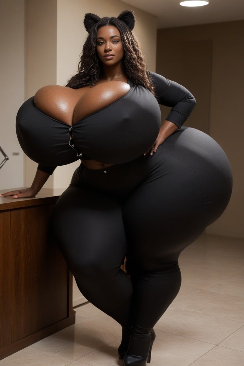 Hyper Ass, Hyper Wide Hips, Fluffy Fur Porno ebony IA
