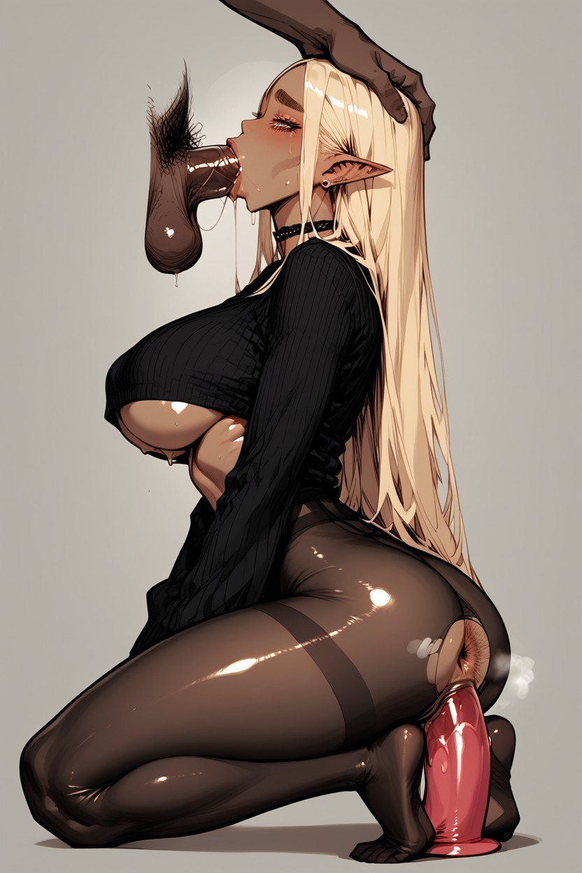 18+, Blonde Hair, One Hand Spreading Open Ass Cheek Hentai AI Porn