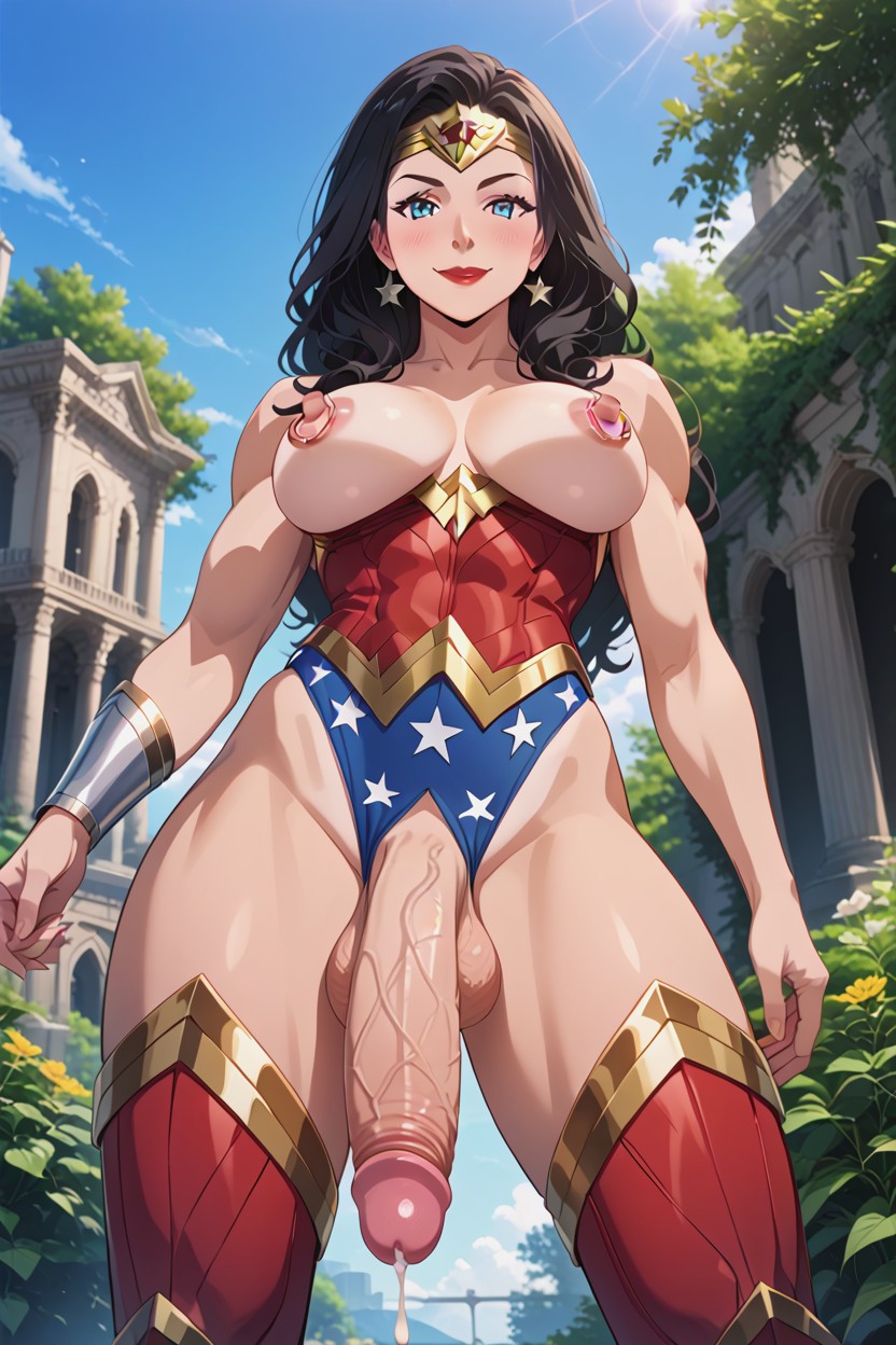 Red Lips, Topless, Futanari Hentai AI Porn