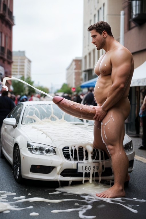 Cum Everywhere, Naked, Hyper Cum AI Gay Porn