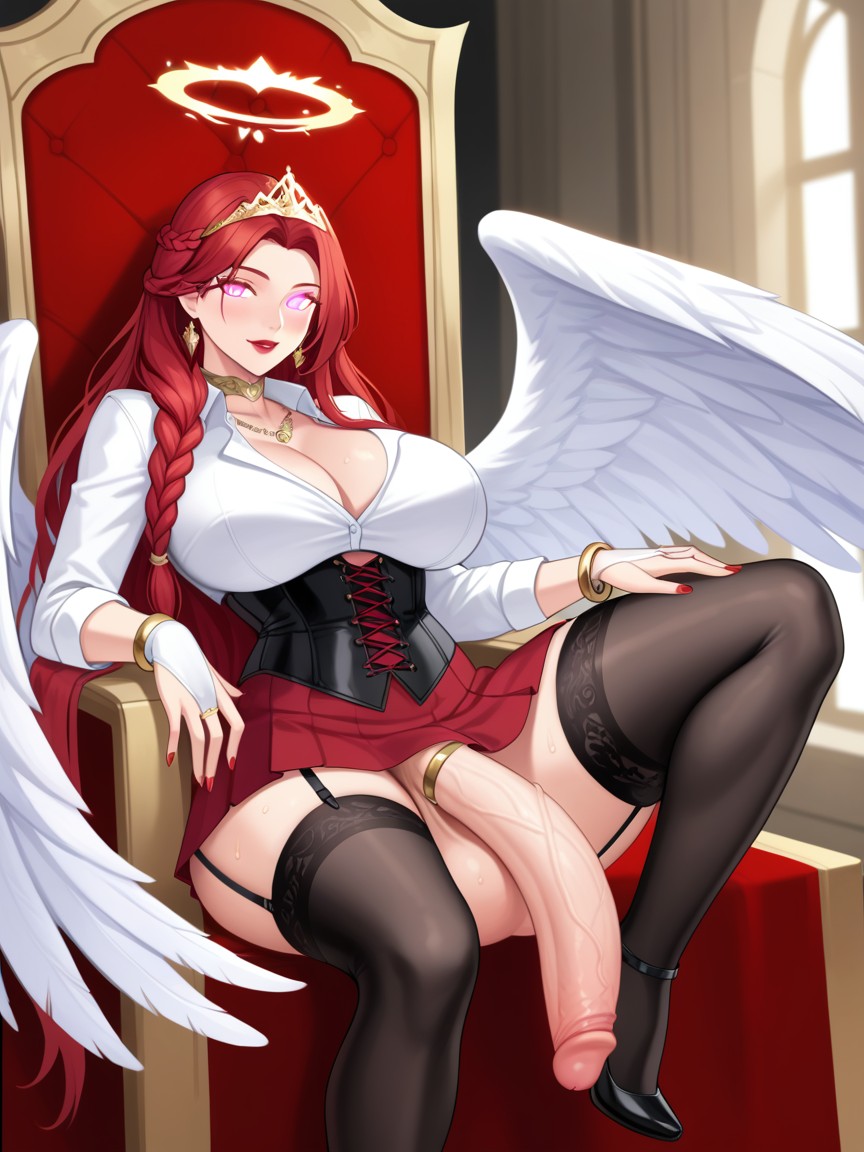 Gigantic Penis, Garter Straps, Office Shirt Shemale AI Porn