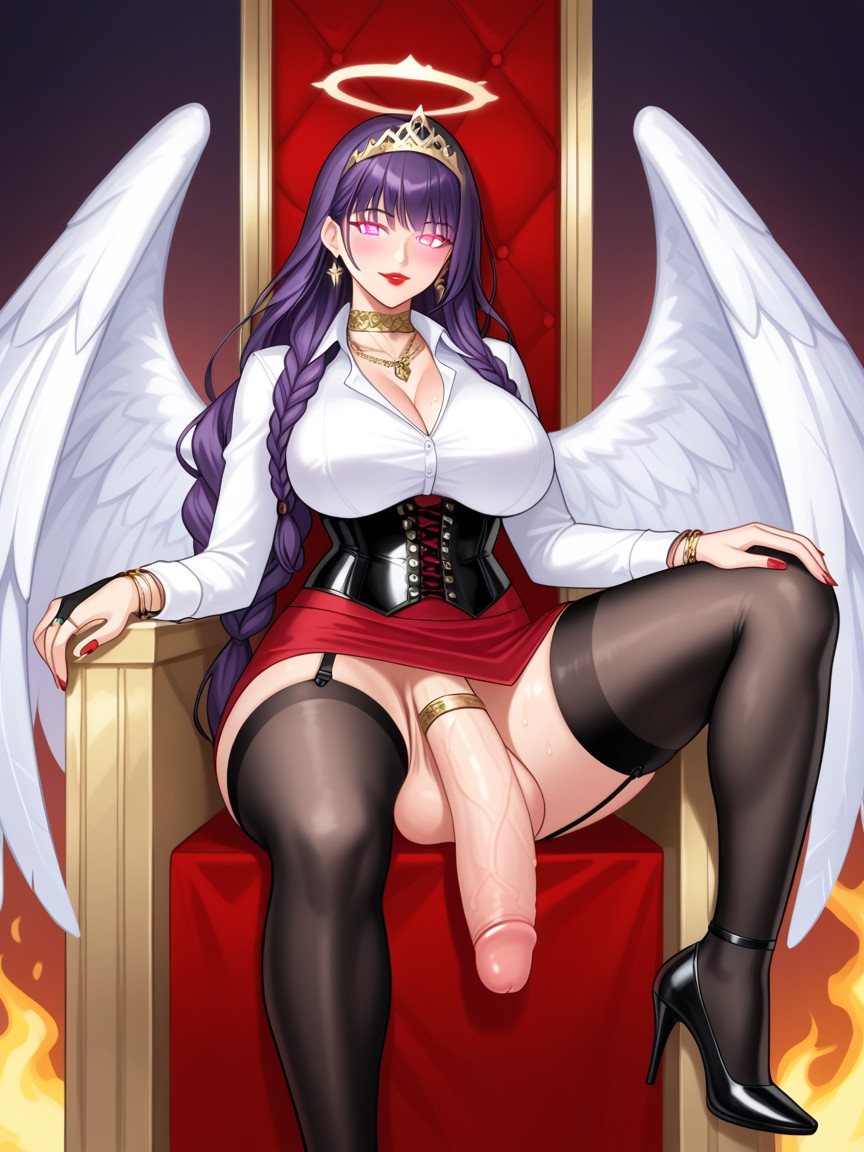 Long Hair, Garter Straps, Tall Shemale AI Porn