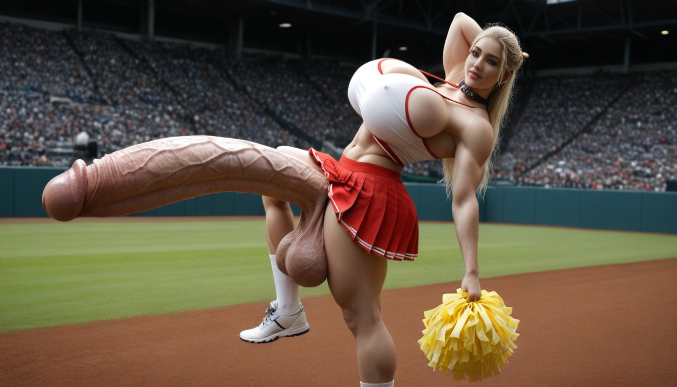 Extremely Veiny Cock, Hyper Cock That Reaches The Ceiling, Penis Longer Than Torso Shemale AI Porn