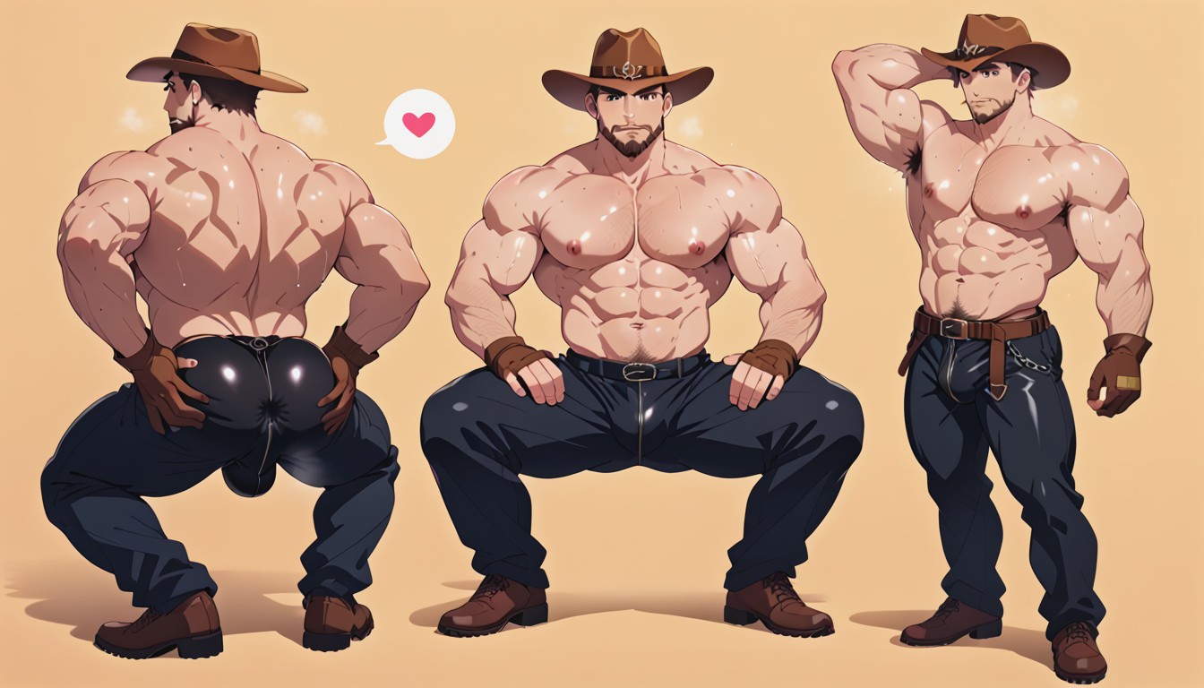 Muscle, Wedgie, Squatting AI Gay Porn