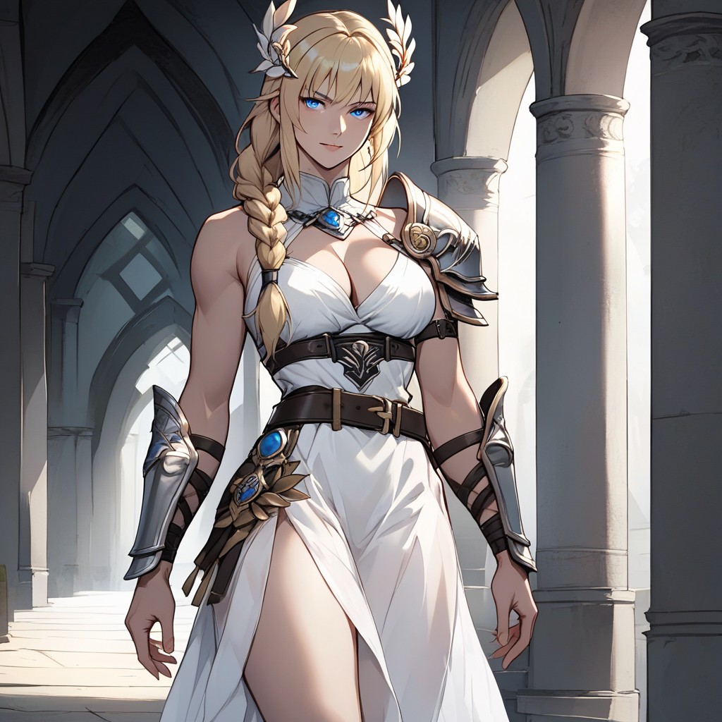 Single Braid, Blue Eyes, Cleavage Hentai AI Porn