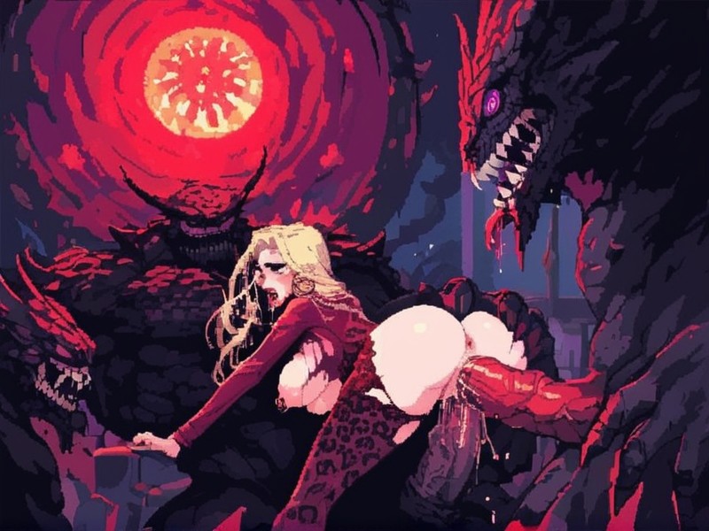 Red Lip Gloss, Rolling Eyes, Thick Wet Vagina AI Porn