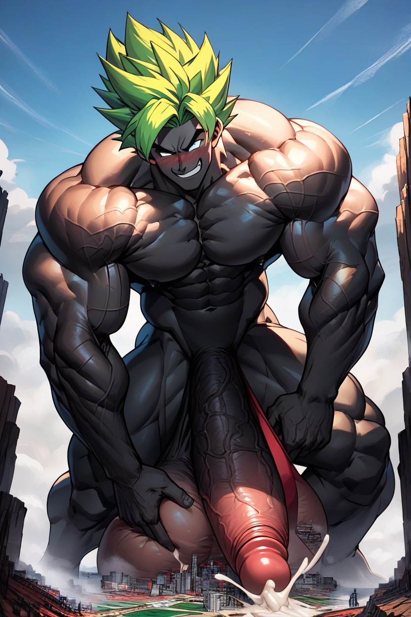 Huge Muscles, Penis Erect, Giant AI Gay Porn