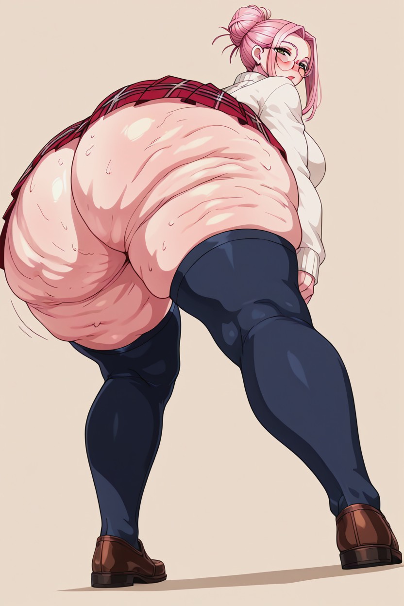 Gigantic Ass, White Sweater, Excessive Cellulite On Ass Porno IA