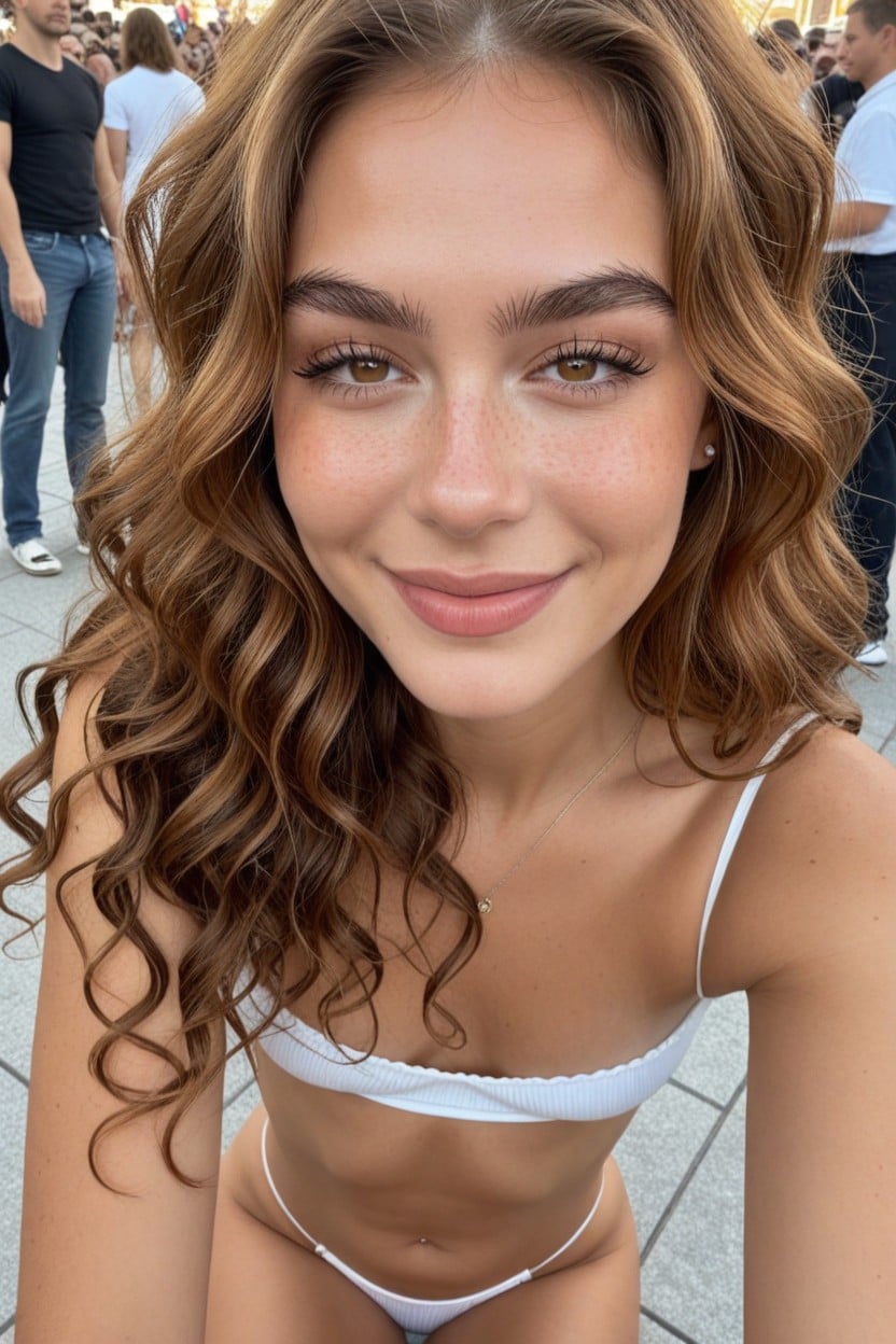 Cute, Natural Glow, Arched Eyebrows AI Porn