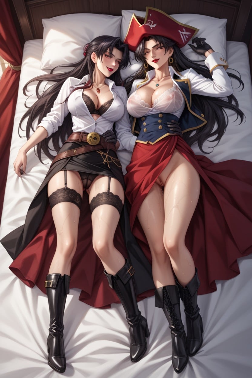 Two Women, Horny, High Black Ugg Boots Hentai AI Porn