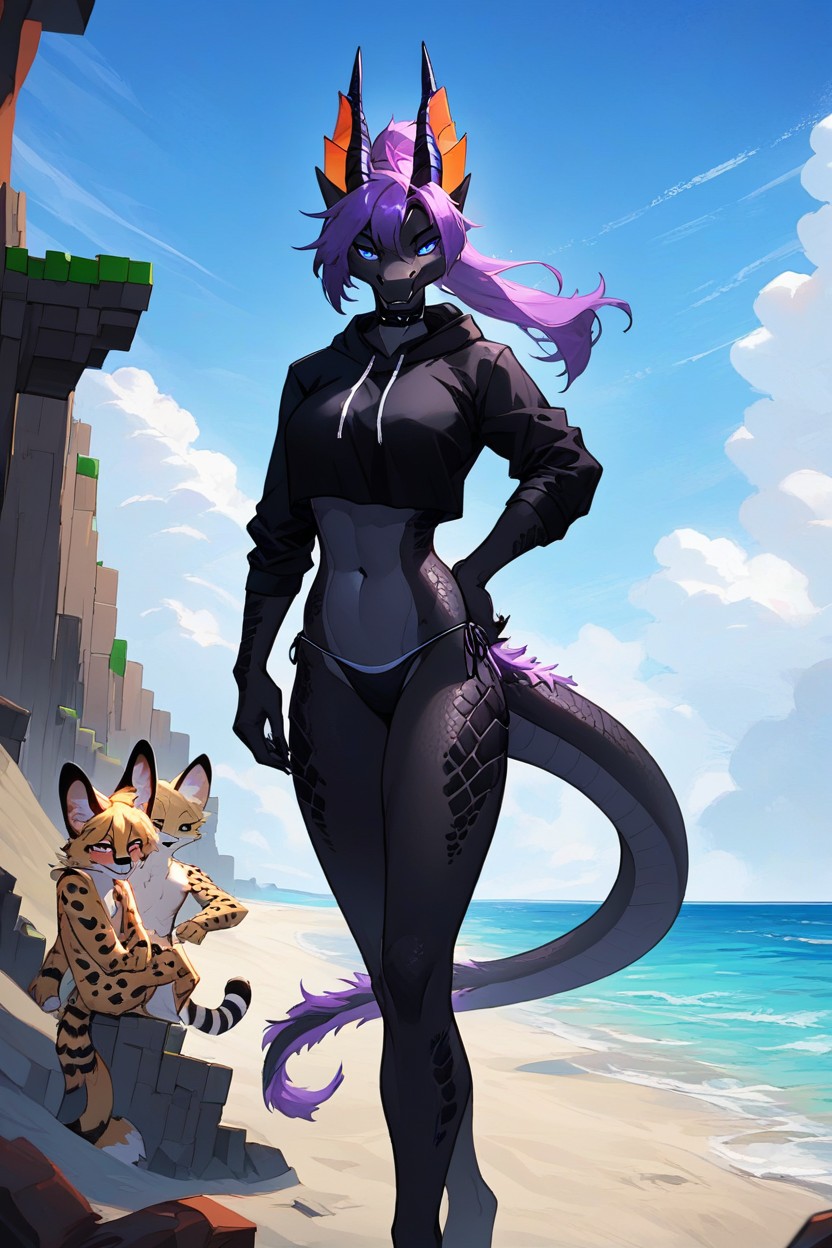 Clear Sky, Horns, Groping Furry AI Porn