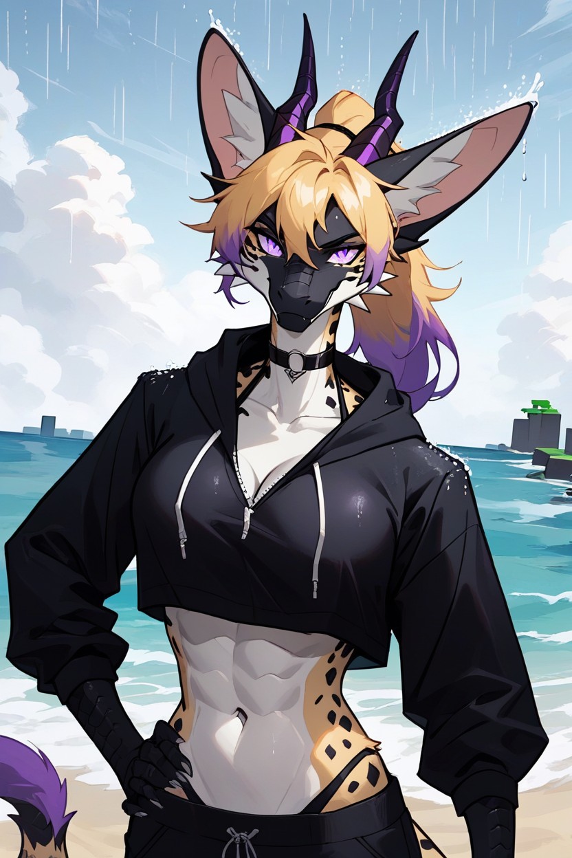 Dragon, Blue Eyes, Black Spots Porno IA Furry