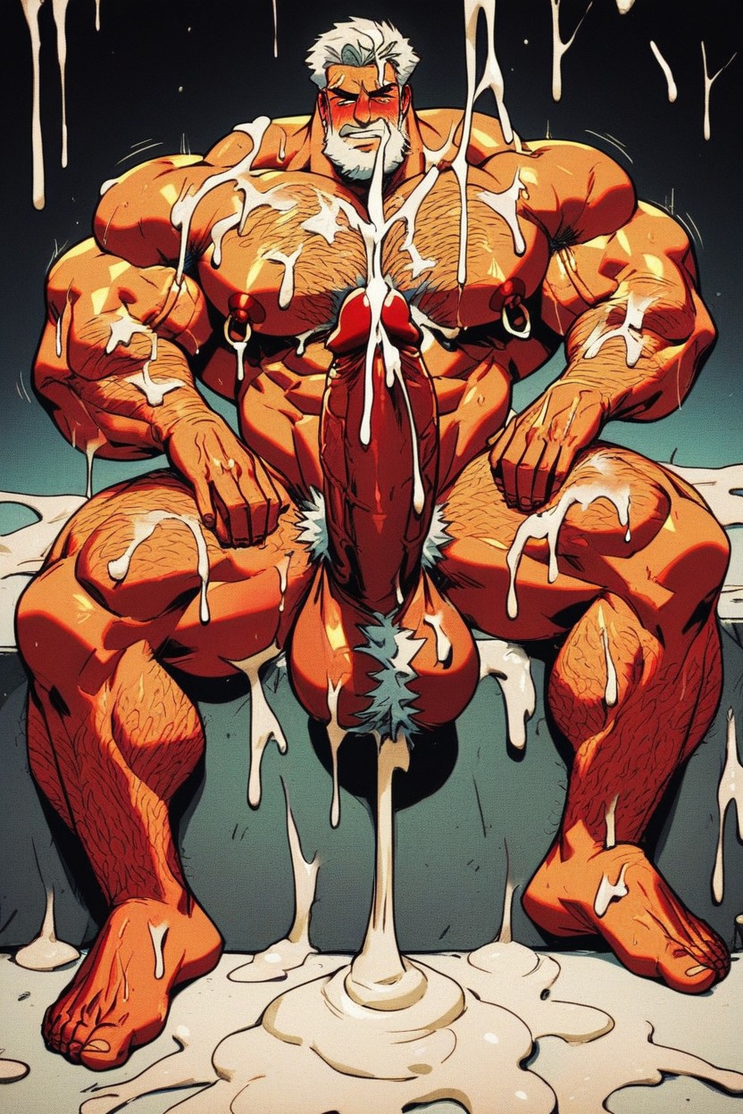 Excessive Cum, Cum On Chest, Humongous Penis AI Gay Porn