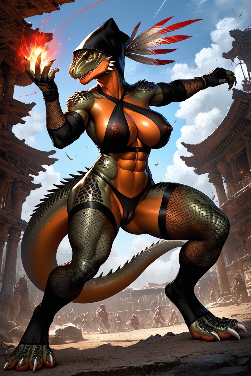 Large Breast, Red Magic, Puffy Pussy Furry AI Porn