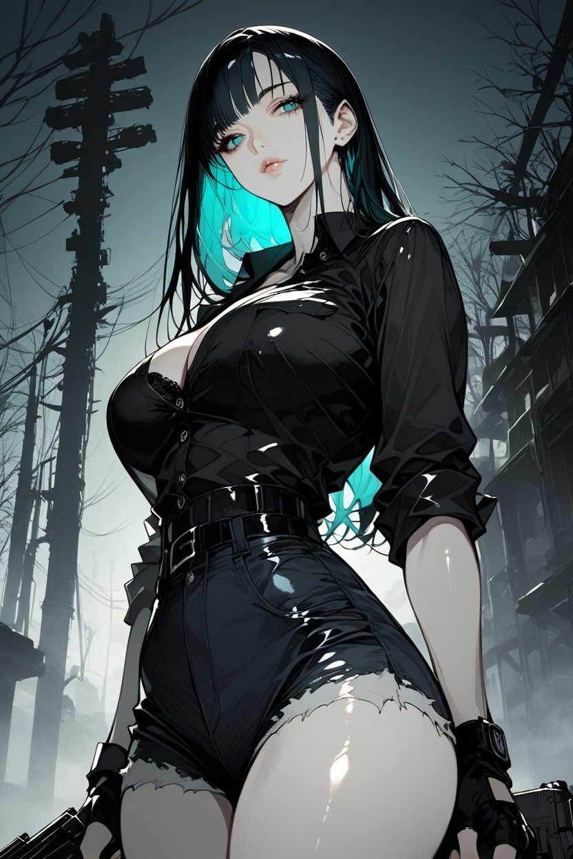 Revealing A Black Bra Underneath, Zombies Are Extras, Night Hentai AI Porn