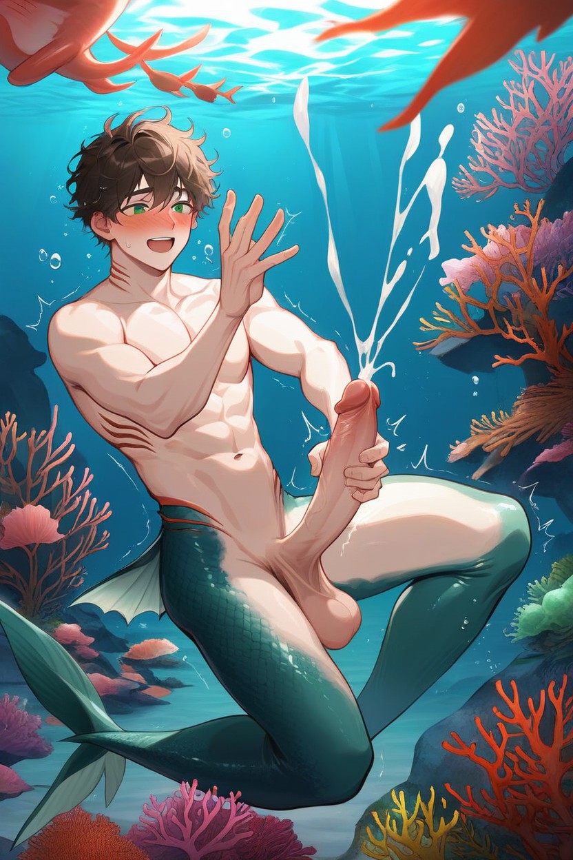 Naked, Floating, Legless AI Gay Porn