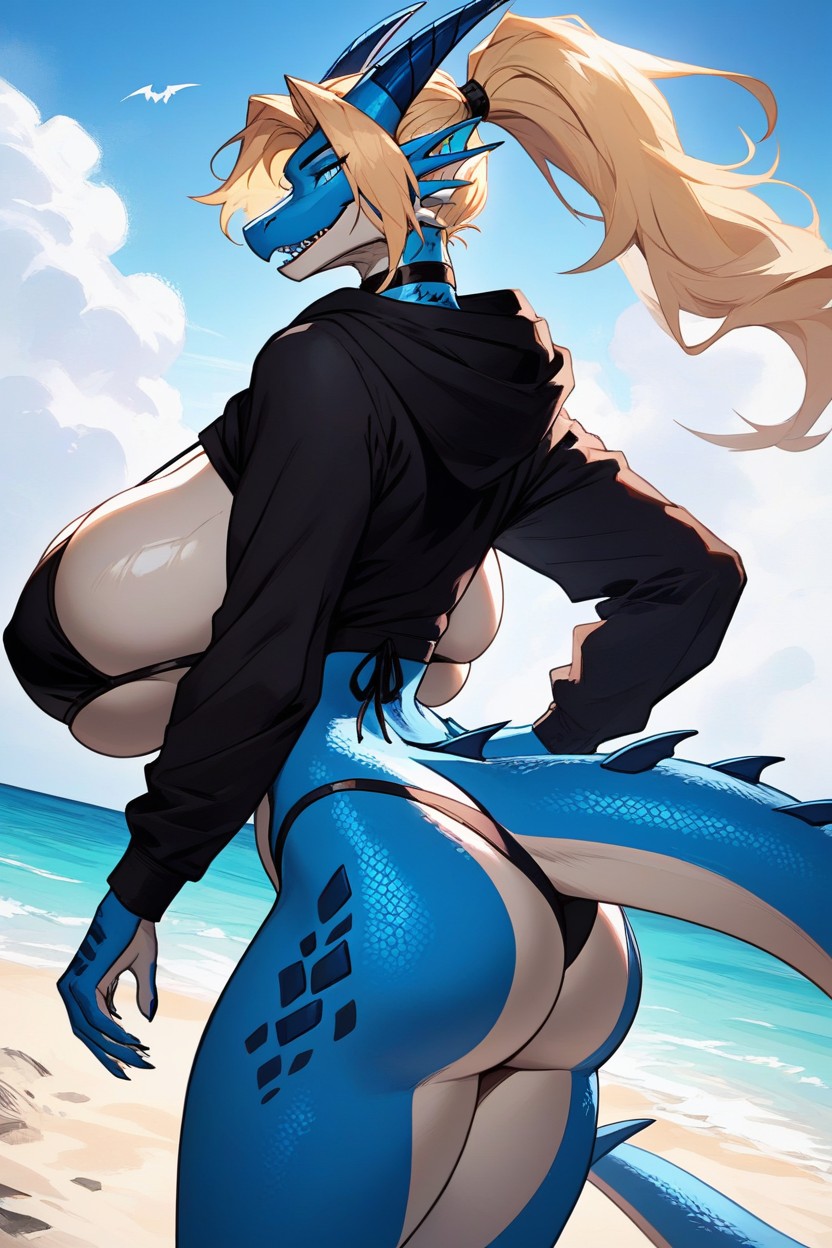 Clear Sky, Wide Angle, Thighs Furry AI Porn