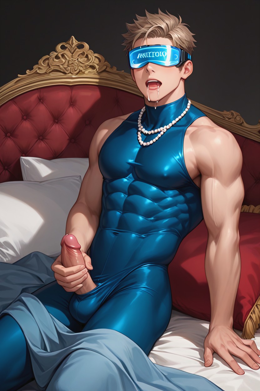 Masturbating, Latino, Bed AI Gay Porn
