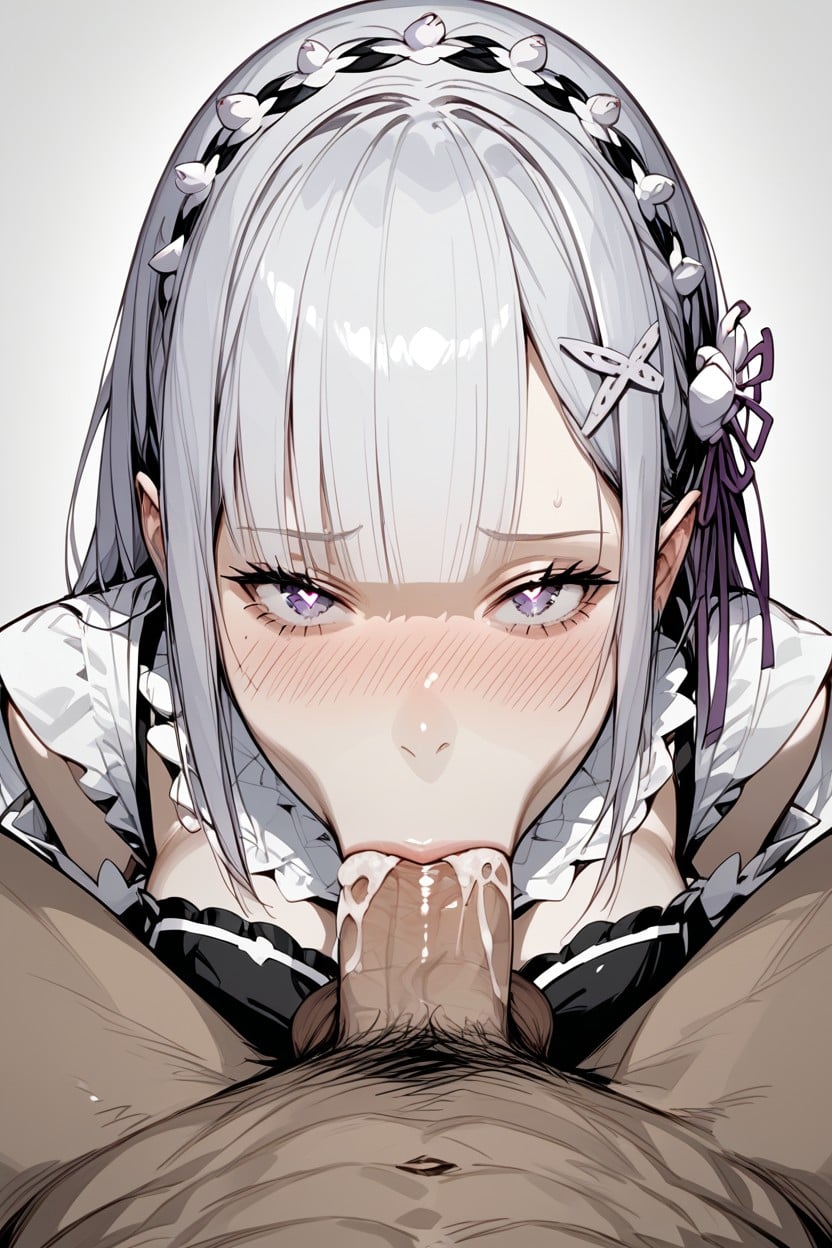 Naked, Rem Holding The Head Of Emilia, Rem Behind Emilia Hentai AI Porn